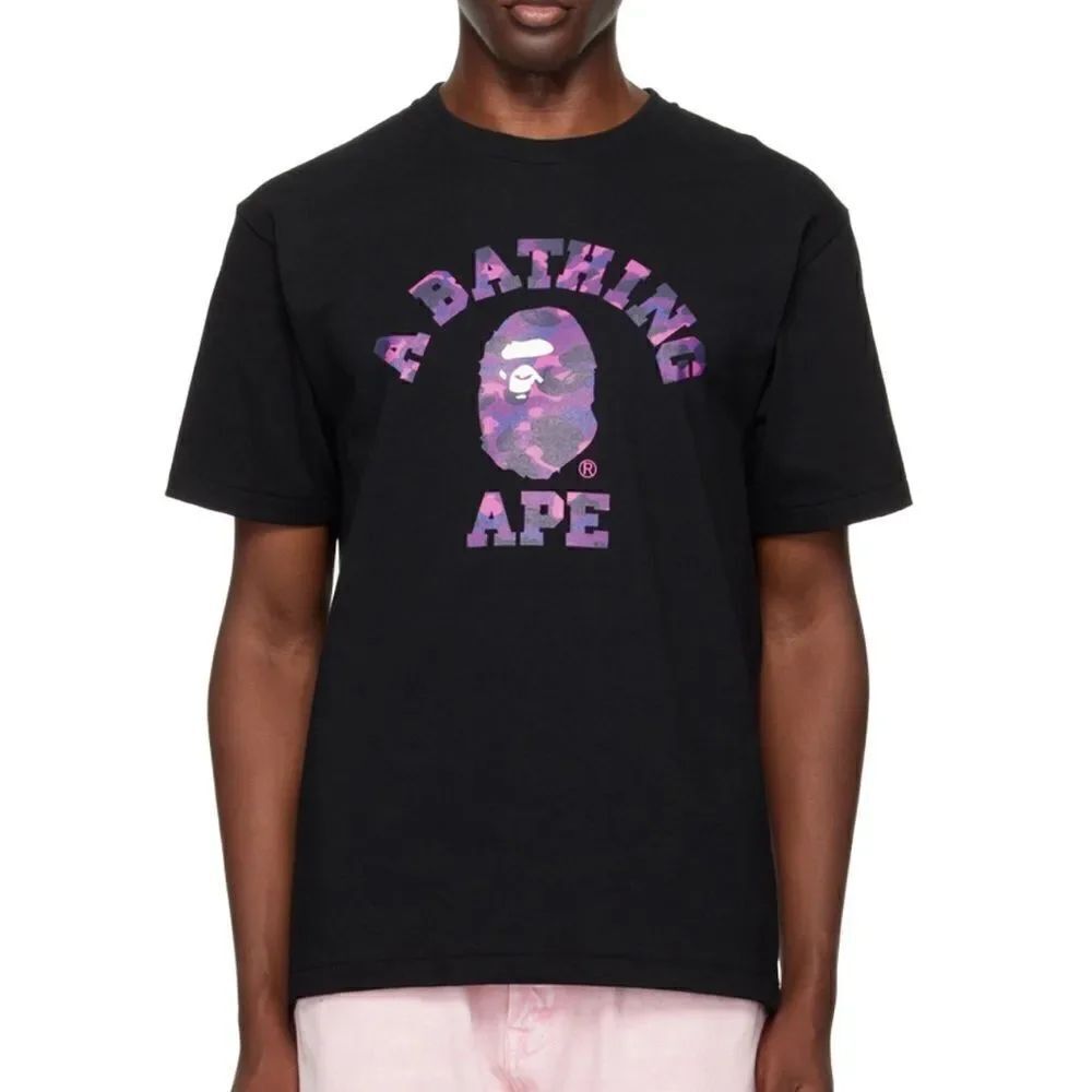 BAPE Black Color Camo College T-Shirt L